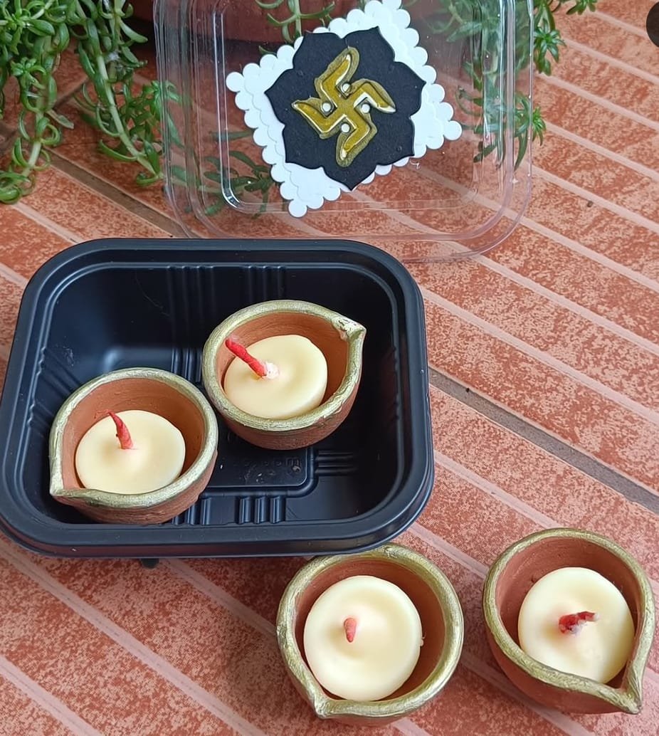 Premium blended ghee candle from the Ghee Batti Making Workshop