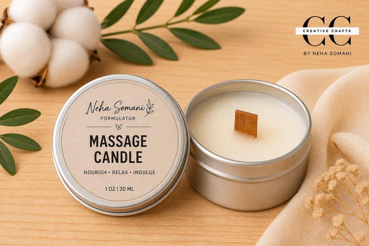 Massage candle melting into warm massage oil from the Massage Candle Masterclass