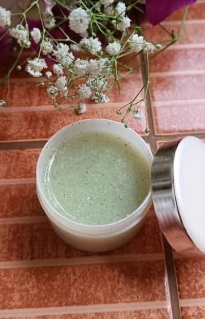 Facial scrub with a custom label