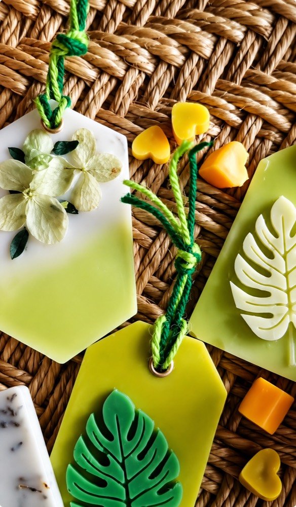 Scented wax sachet styled with botanicals from the Wax Sachets & Wax Melts Masterclass